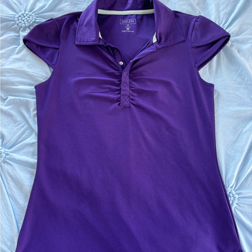Athleta Women's Vibrant Purple Polo Shirt